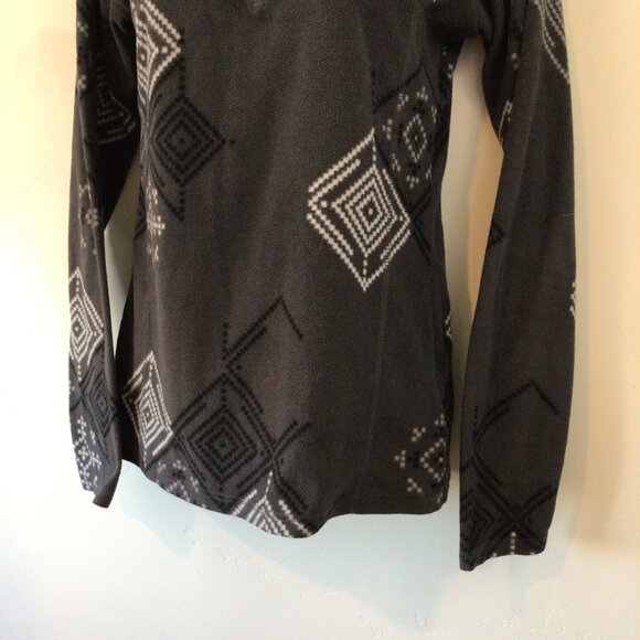 Columbia Sportswear Gray Print Zip Neck Fleece Pullover Shirt - Picture 3 of 7